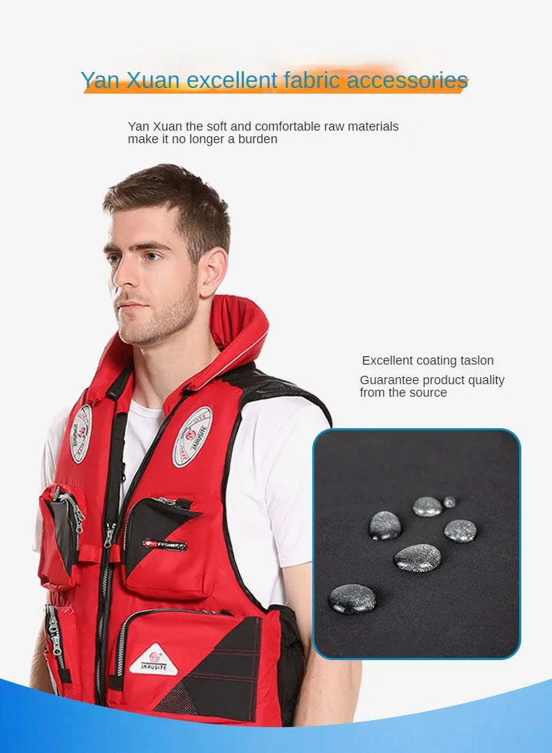 Outdoor Wading Sports Vest Adult Sea Fishing Life Jacket Sea Fishing Wading Multi-pocket Removable Quick-dry Fishing Life Jacket