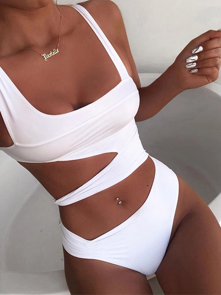 2023 New Sexy One-Piece Swimsuit Cut Swimsuit Push-Up Bikini Beach Wear Women'S Swimsuit