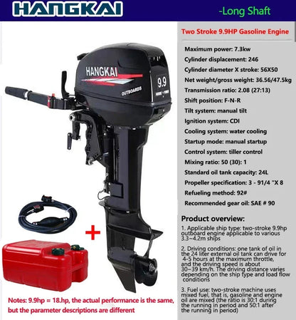 IHOMEINF Powerful 4.0HP-18.0HP Petrol Marine Motor Boat  Engine for the 2.3M-4.6M Assault Boat Canoe Outboards Propeller