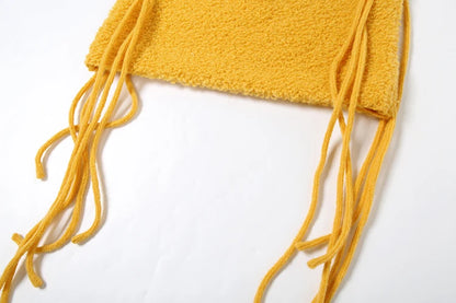 Nibber Basic Sexy Furry Side Tassel Skirts Women Y2K Peach Hip Summer Solid Wild Hipster Streetwear Skinny Midnoight Mini Bottom