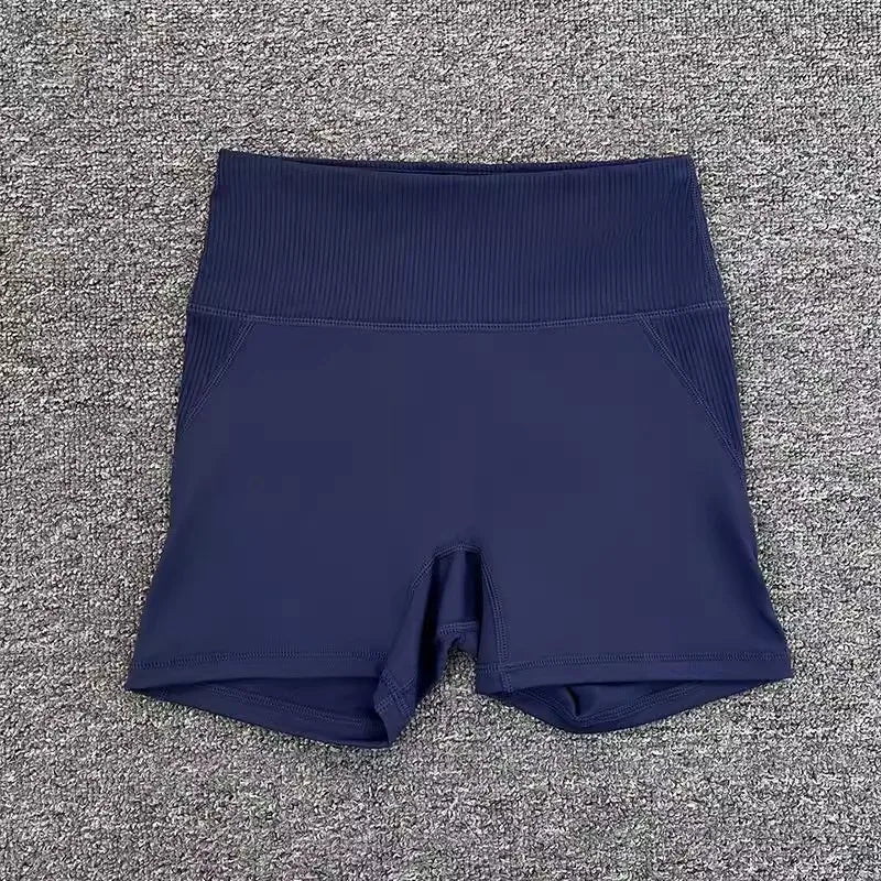 High-Waist Yoga Pants Women's Fitness Running Shorts Breathable Quick-Dry Elastic Spring Summer Training Three minutes of pants