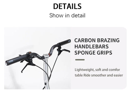 Litepro S9 Aluminum Alloy Frame 16 Inch 9 Speed Tri-fold Bicycle S /Y BAR Light Weight Foldable Bicycle Mini Folding Bike
