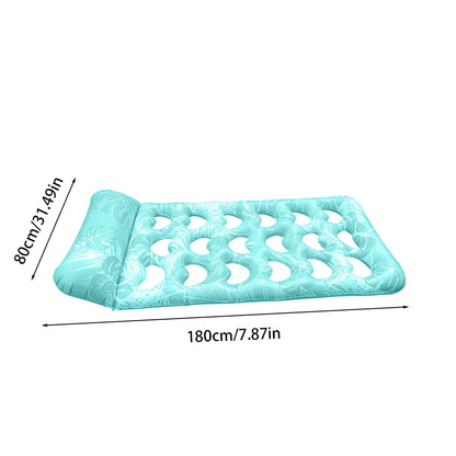 Pool Floats Hammock with Headrest Inflatable Water Sleeping Bed Portable Floating Lounger Air Mattress for Swimming Pool Party