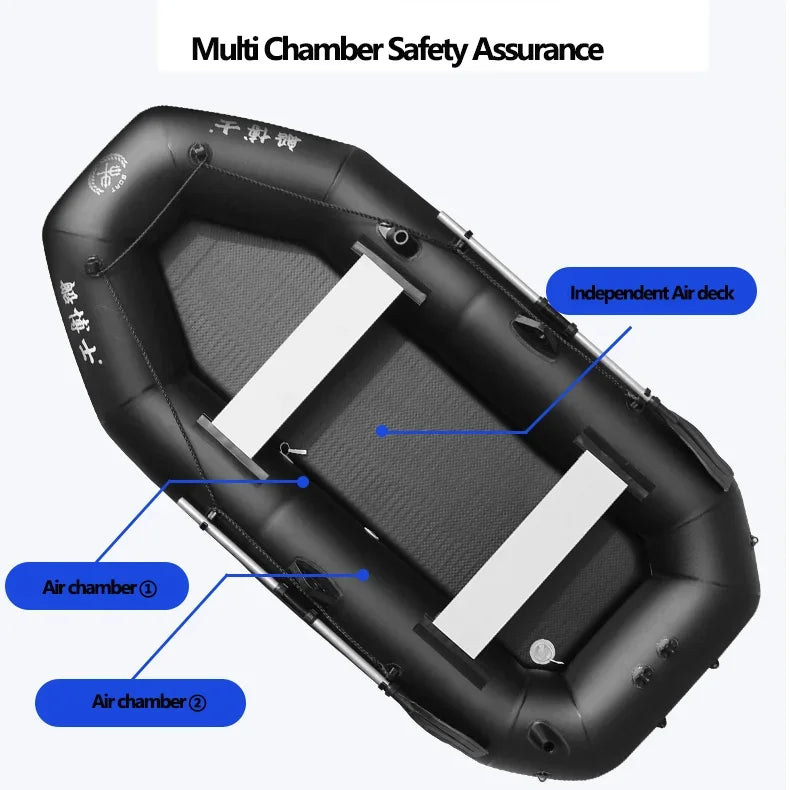 Professional Boat Raft Inflatable Set Dinghy Rowing Boats for Adults Kayak Canoe Fishing Tear-Resistant Foldable Drifting Boat