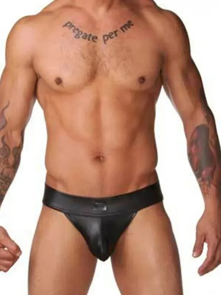 Lingerie for Men Thongs Faux Leather Men's Jockstrap G-Strings Underwear Erotic Panties Sexy Lingerie Hot Male's Underwear