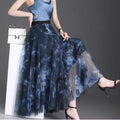 2025 High-waisted Slim Printed A-line Large Hem Skirt with Long Skirt Temperament, Fashionable and High-end