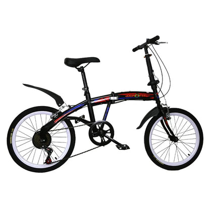20 Inch Folding Bike Foldable 7 Speed Compact Portable Urban Commuter Bicycle Gift Road Adult Women Trifold Fixed Complete