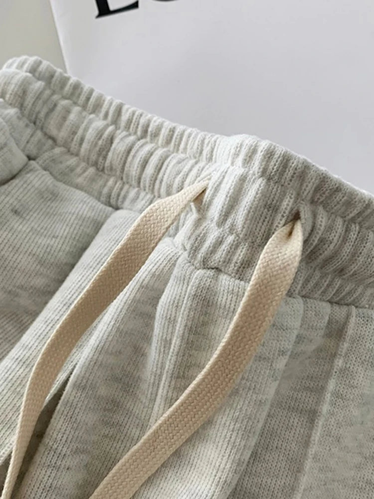2026 Summer Shorts Women Elasticity Lovely Girls Korean Style Sweet Students Harajuku Simple Pure Gray Trousers Female New