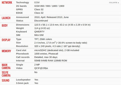 Original C3-00 C3 (2010) Mobile Cell Phone Russian Arabic Hebrew English Keyboard Made in Finland Unlocked