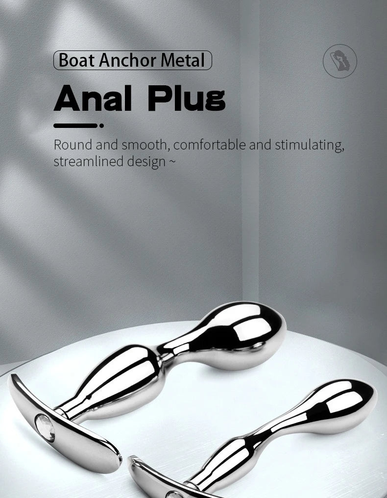 Metal Anchor Base Anal Plug outdoor Butt Plug Stainless Dildos Women'S Vaginal Plug Adult Couple Gay Masturbating Intimate Toys