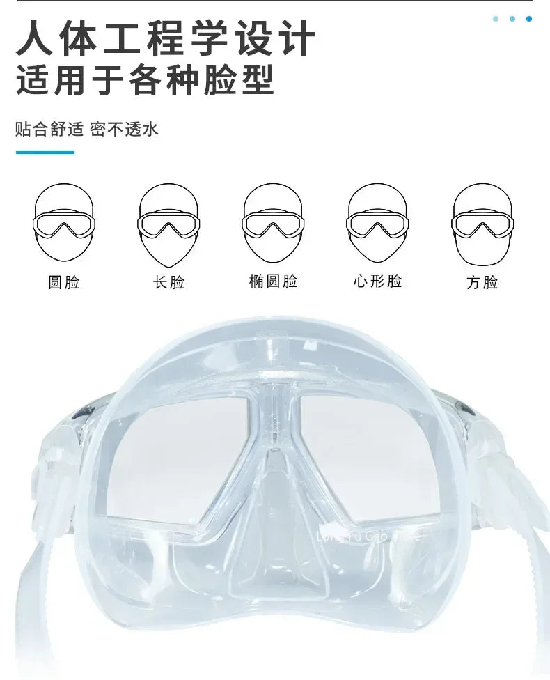Freediving Mask Half Face Light Weight Low Volume Free Diving Goggles Silica Gel Diving Equipment