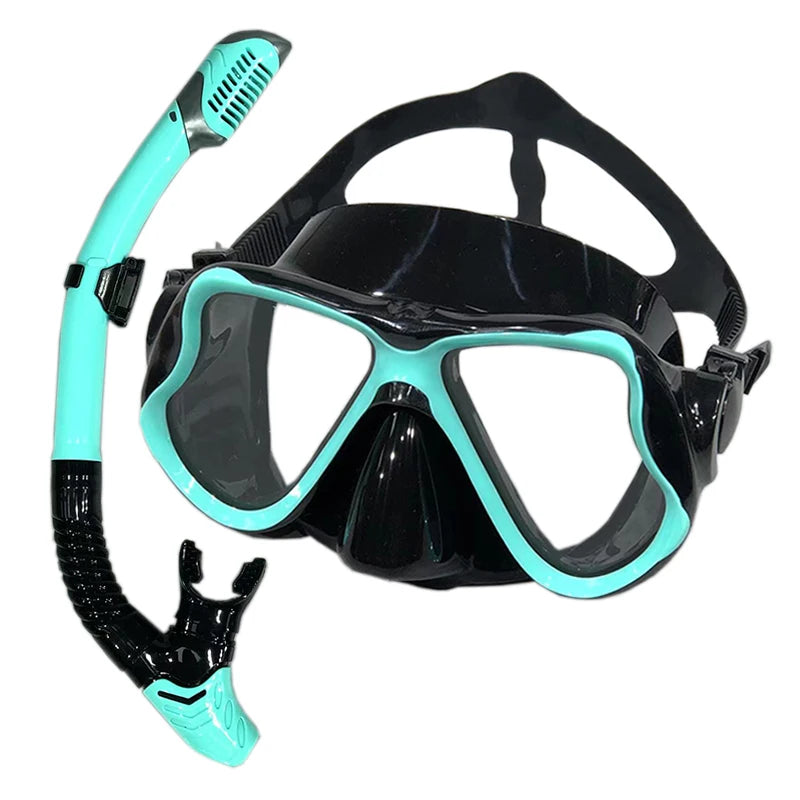 Diving Mask With Sports Camera Mount Electroplate Tempered Glass Silicone Mask is Safe and Comfortable