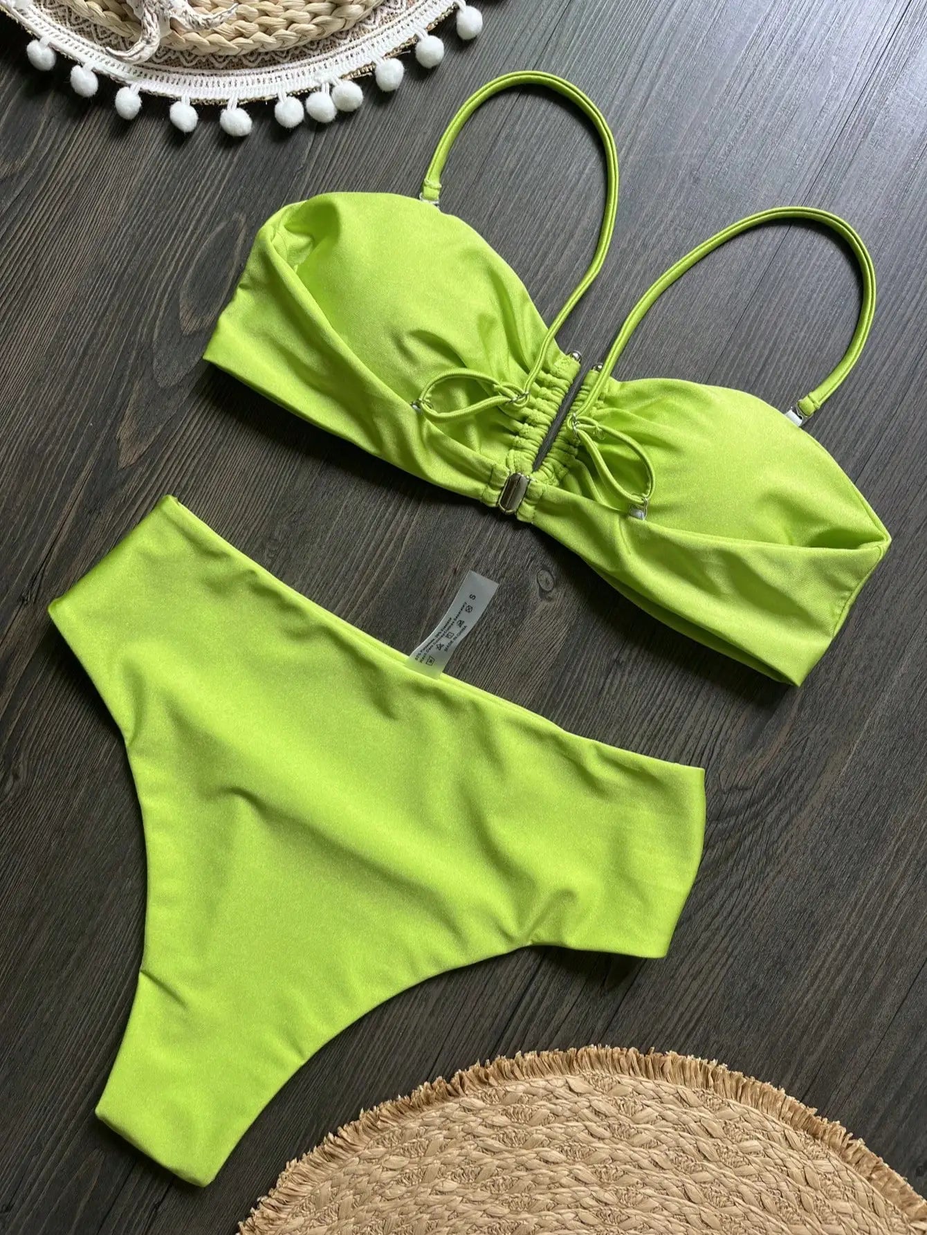 Bandeau Bikini Push Up Women Swimsuits 2024 Sexy Female Swimwear Brazilian Bikini Set Thong Biquini Swim Suits Solid Beachwear