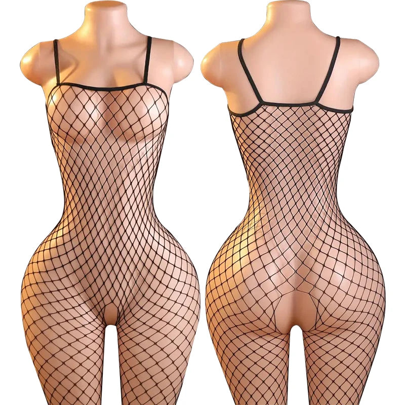 Sexy Fishnet Underwear For Woman Open Bra Bodysuit With Lace Stockings Set Porn Crotchless Bodystockings Hot Erotic Lingerie Set