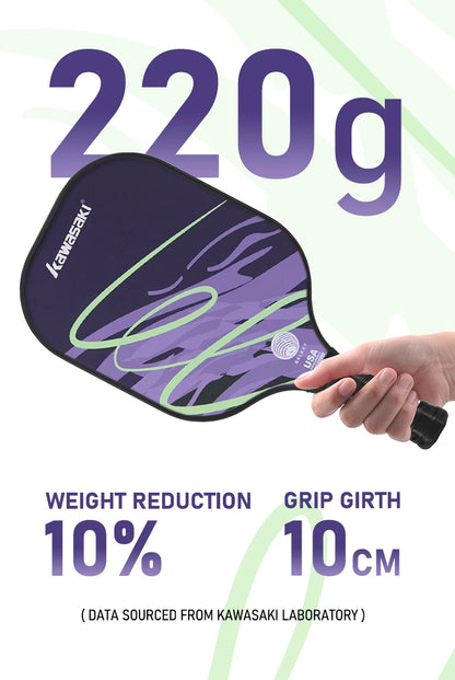 Kawasaki 2025 NEW Galaxy Pickleball Racket Ultra Lightweight Fiberglass Surface Entry-Level pickleball paddle 15mm