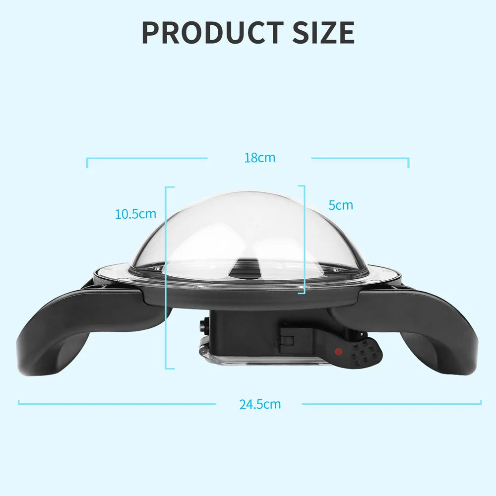 Underwater Dome Port for DJI osmo action4/5 Pro/6 Camera, Anti- Scratch Acrylic Material, Well-Designed Hatch Closure System
