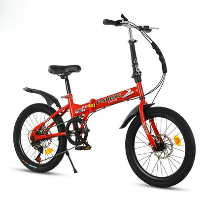 20Inch Folding Bicycle 6-Speed Double Disc Brake Geared Bicycle - Compact Travel-Friendly Bike for Easy Storage And Transport