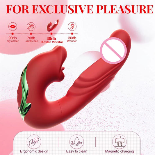 Vibrator Adult Sex Toys for Women Stimulator Female Masturbator Clitoral Tongue Licking Dildo Thrusting Vibrator Adult Product