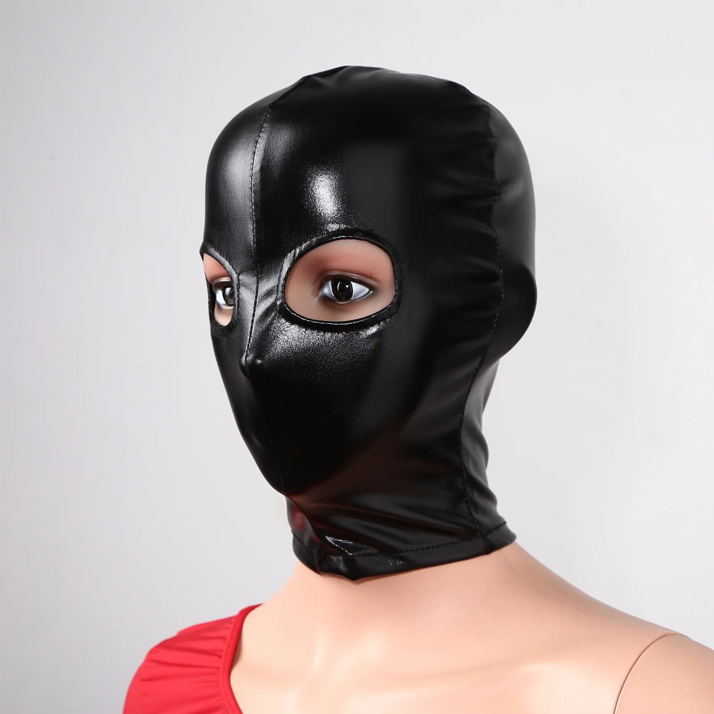 Adult Shiny Leather Masks Sex Toys Bronzing Cloth Open Mouth And Eye Glued Head Cover Couples Adult Products