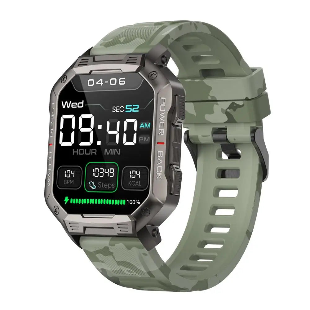 Square Smart Watch Men Outdoor Sports Blue Tooth Call Smartwatch Sports Fitness Heart Rate Health Blood Oxygen