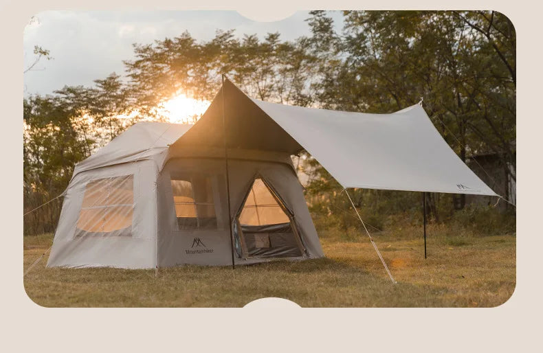 MOUNTAINHIKER Outdoor Camping 4-5 Person Waterproof Family Awning Beach Tent Quick Open Fishing Tent Picnic Park Anti-UV Shade