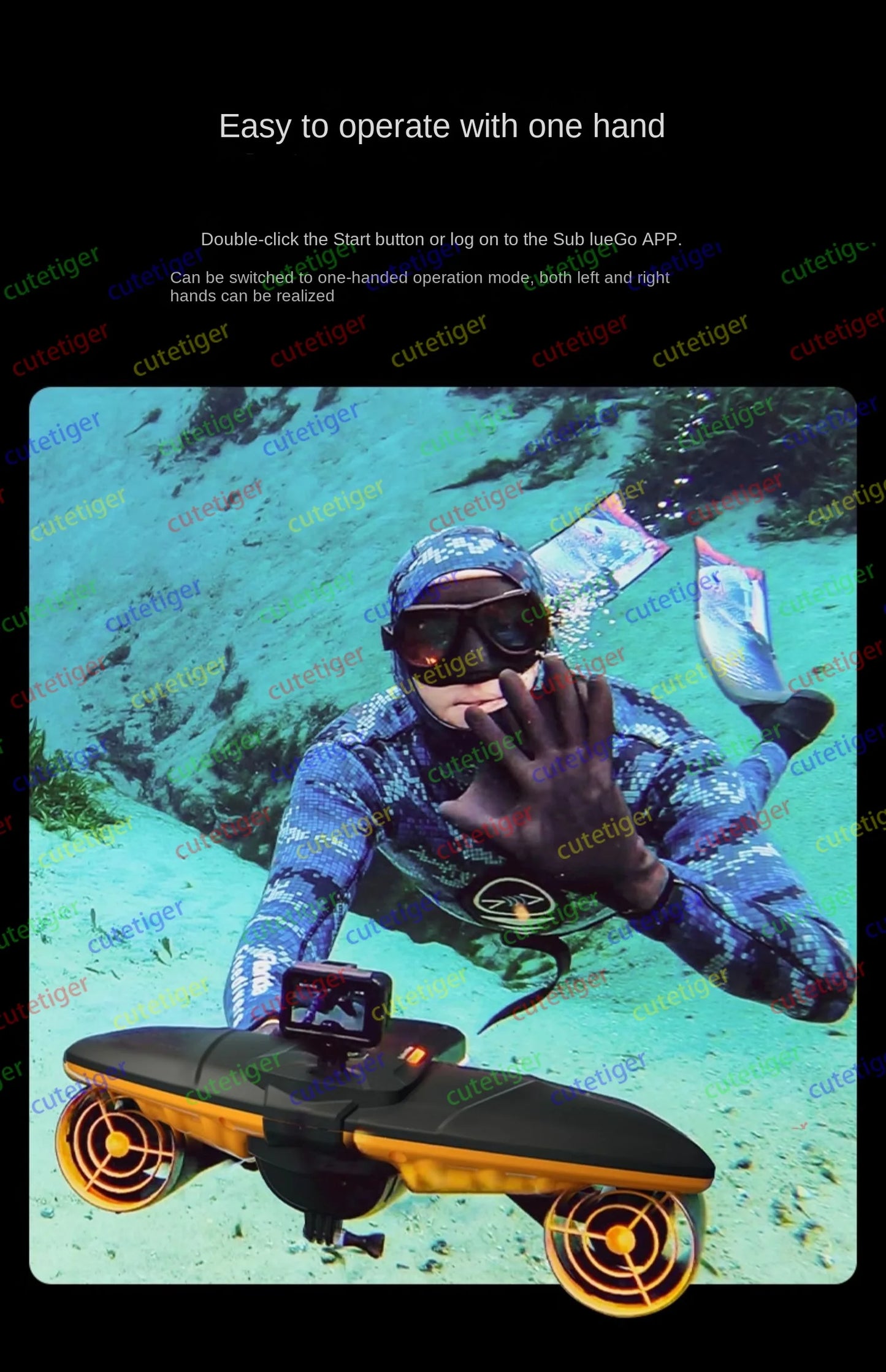 Handheld electric assisted diving booster。Underwater thruster