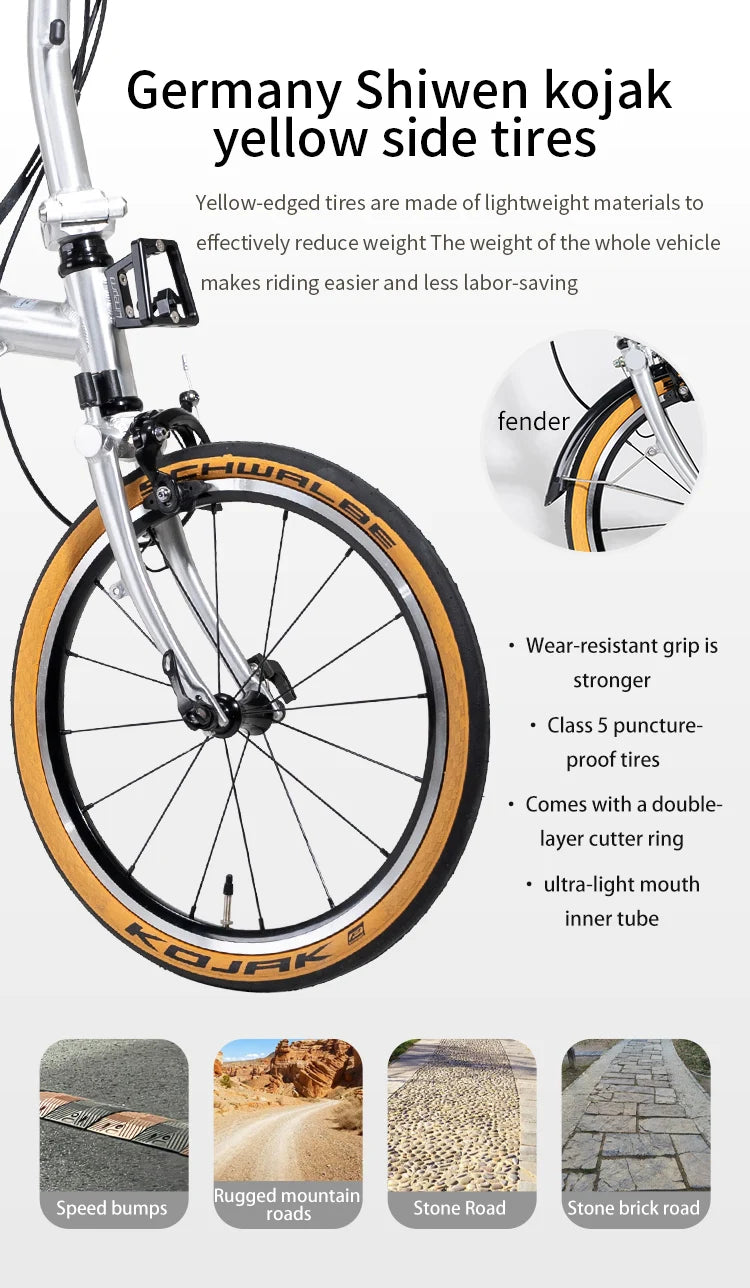 Litepro S9 Aluminum Alloy Frame 16 Inch 9 Speed Tri-fold Bicycle S /Y BAR Light Weight Foldable Bicycle Mini Folding Bike