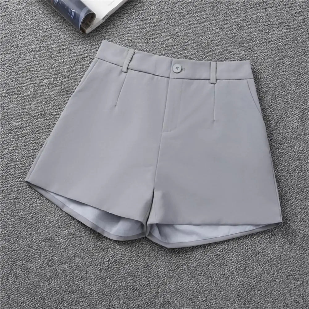 Women Suit Shorts Elegant High Waist White A Line Wide Leg Suit Short Commute Summer Suit Shorts Casual Slim Hot Short Pants