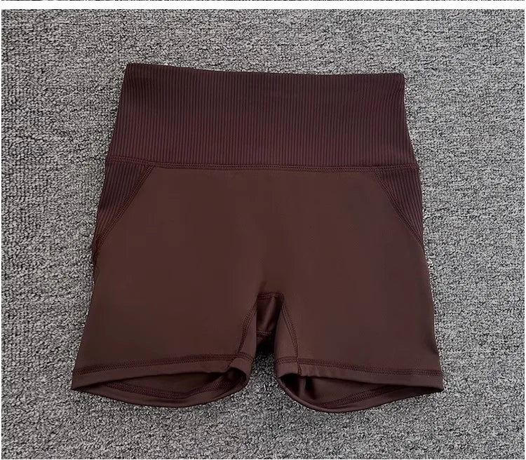 High-Waist Yoga Pants Women's Fitness Running Shorts Breathable Quick-Dry Elastic Spring Summer Training Three minutes of pants