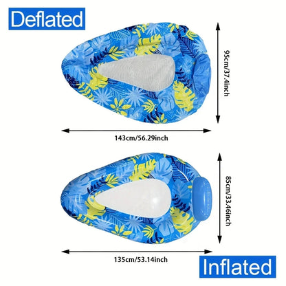 1pc Tropical Leaf Print Inflatable Pool Float PVC Water Lounger Swimming Pool Party Fun Water Floating Seat Pool Accessories