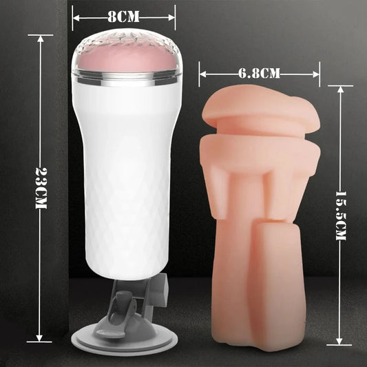 Adult Erotic Toys Male Masturbator Cup Realistic Rubber Vagina Prostate Massage Deep Throat Artificial Vagina Sex Toy for Men
