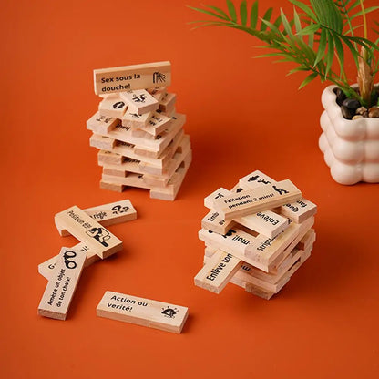 48PCS Dating Building Blocks For Date Nights Valentines And Adult Party Games Tower Game Deluxe Naughty Wooden Couple Toys