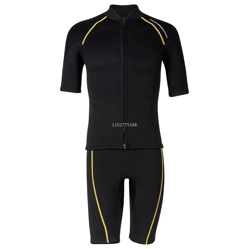 1.5MM Wetsuits for Mens Womens Front Zip Diving Suits Neoprene Short Sleeve Wet Suit for Surfing Diving Swimming Snorkeling