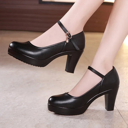 8 10 12cm Small Size 32-43 Shallow Thick Bottom Platform Pumps Women 2025 Block High Heels Shoes for Office Model Wedding Dress