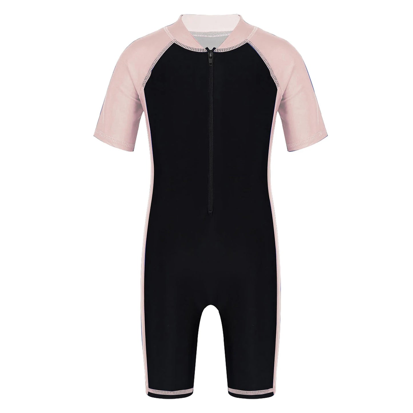 Wetsuits Kids Boys Girls Swimwear Swimsuits Short Sleeves Bodysuit Zippered Shorty Unitard Children's Bathing Suit Wetsuit
