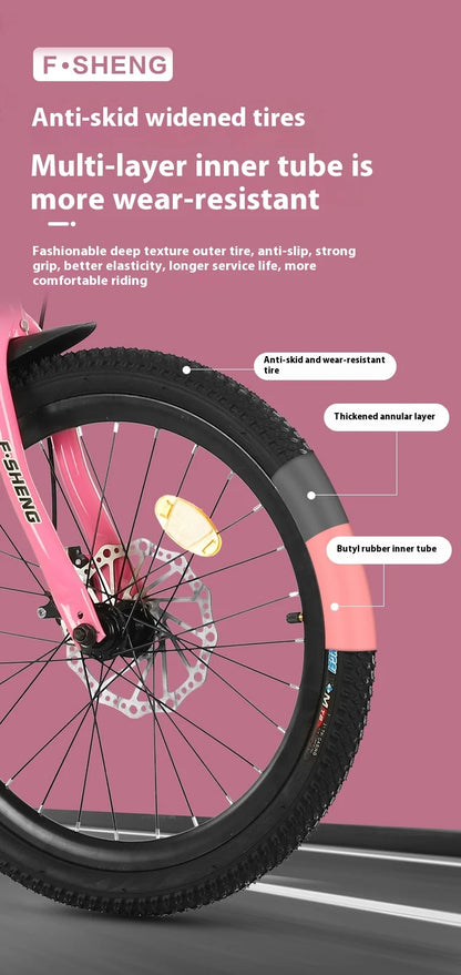 20Inch Folding Bicycle 6-Speed Double Disc Brake Geared Bicycle - Compact Travel-Friendly Bike for Easy Storage And Transport