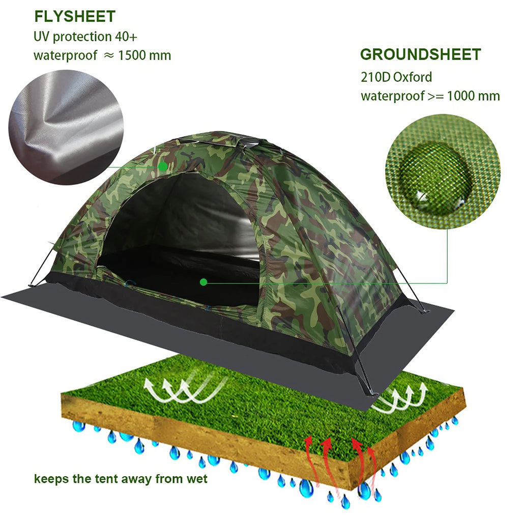Camouflage Tent One Person Tent Outdoor Tent Tent Outdoor Camouflage UV  Waterproof One Person Tent for Camping Hiking