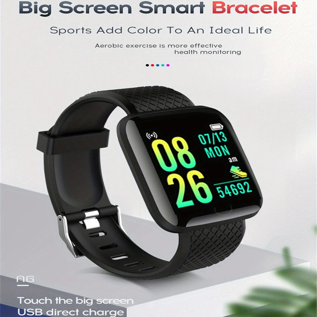 Smart Watch For Men Women Sport Mode Music Control Calorie Distance Fitness Smart Band Message Remind Smart Bracelet Android IOS