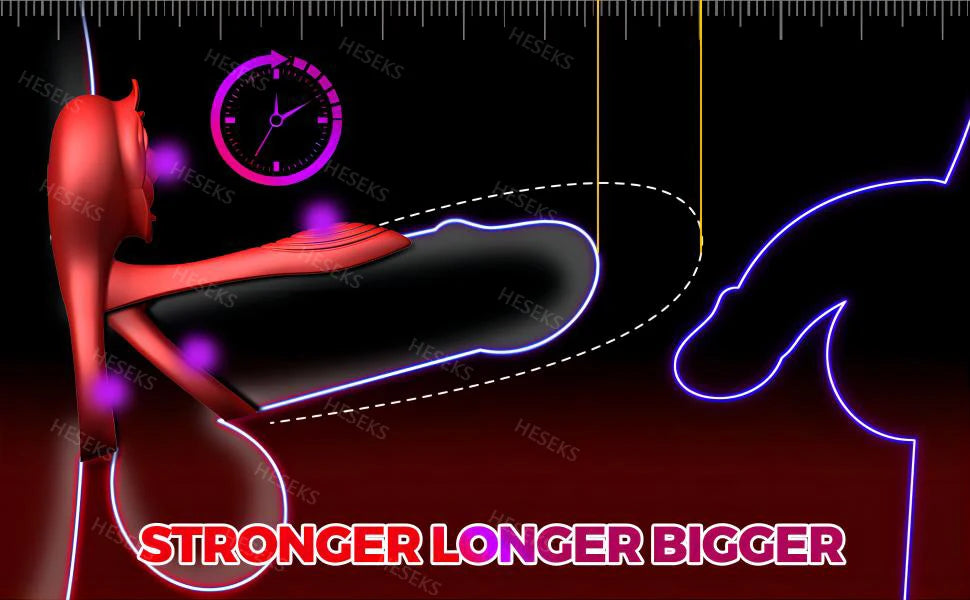 HESEKS Vibrating Cock Ring Penis Ring for Men Ejaculation Delay Rose Vibrator Clitoral Stimulator Penis Cockr Sex Toy for Couple