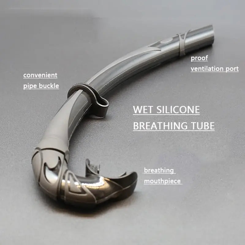 Professional Wet Low Volume Freediving Mask, Tempered Glass dive Mask, J-Type Diving Mask, Snorkel Set, With Go-Pro Camera Mount