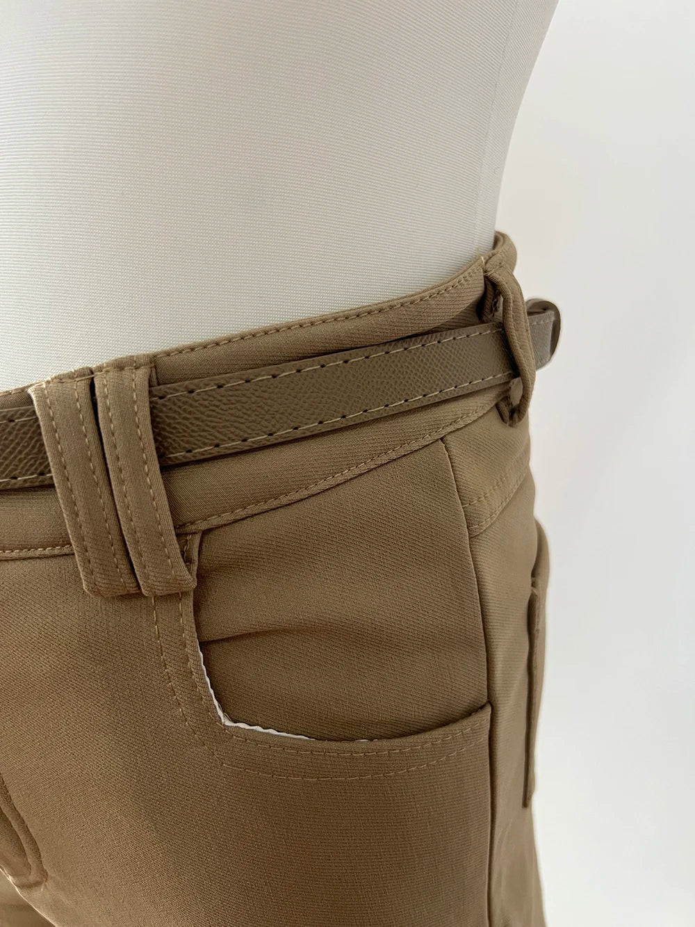 Khaki Casual Pants for Women Autumn and Winter Outerwear Booty Shorts Hips Elastic Tight Design High Waist Slimming Shorts Women