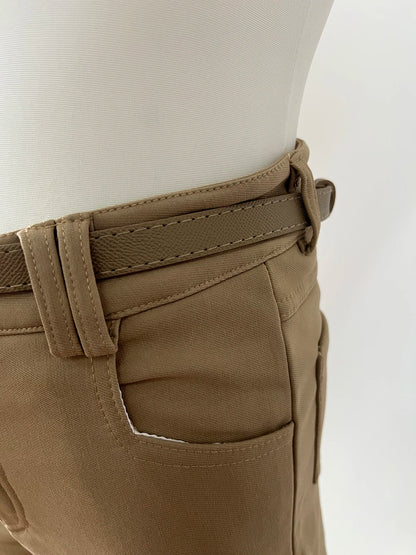 Khaki Casual Pants for Women Autumn and Winter Outerwear Booty Shorts Hips Elastic Tight Design High Waist Slimming Shorts Women