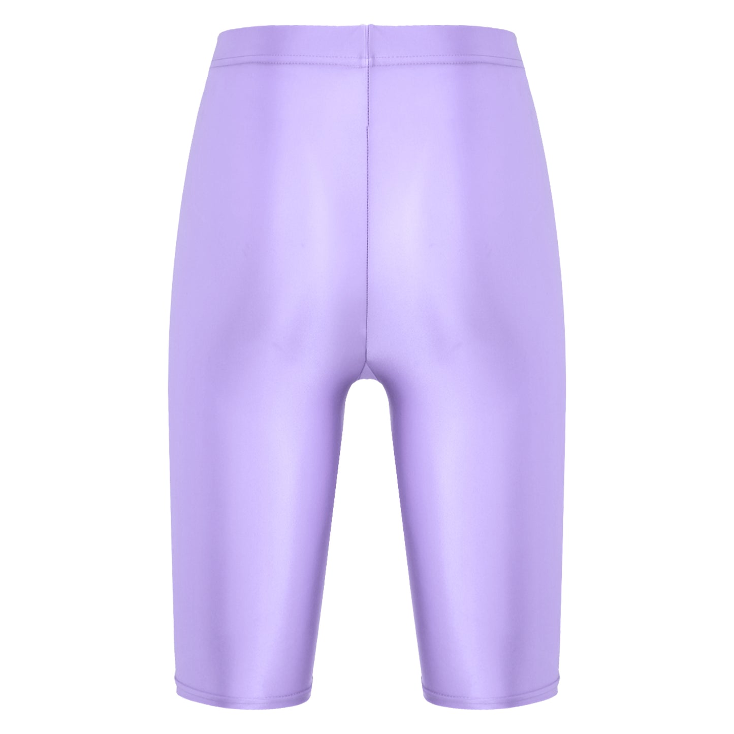 Women Glossy Shorts High Waist Fitness Short Leggings Oil Shiny Knee-Length Tights Swimming Trunks Female Workout Sports Bottoms