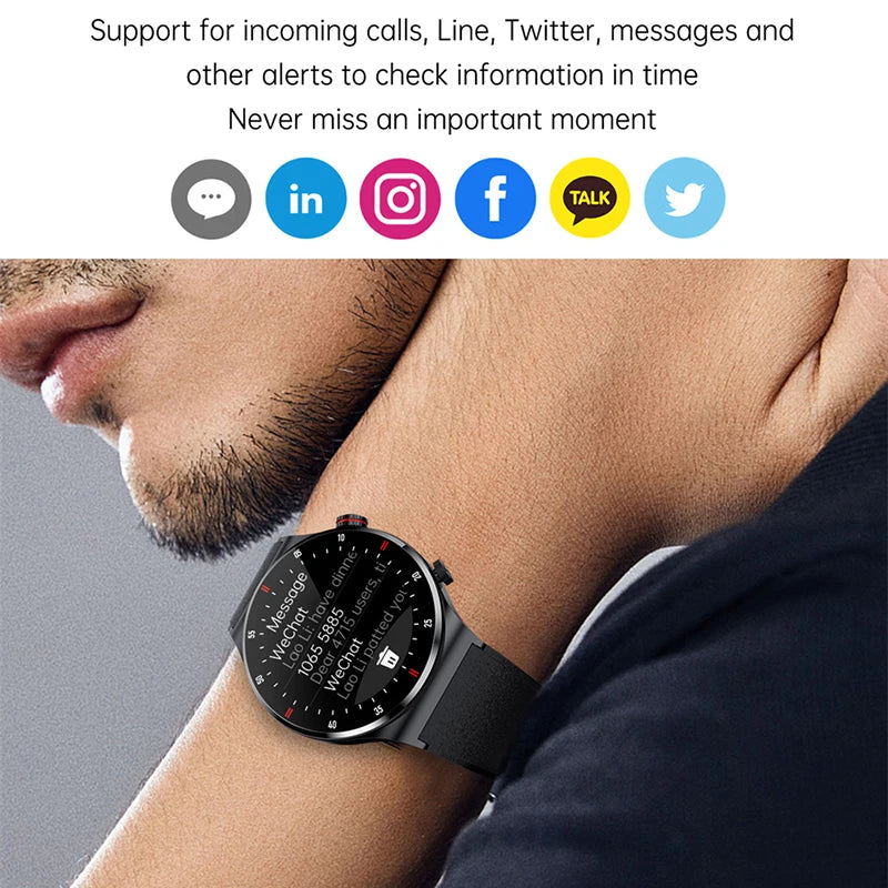 New ECG+PPG Bluetooth Call Smart Watch Men AMOLED Full Touch Sports NFC Watches Men Smartwatch Waterproof For Android Ios