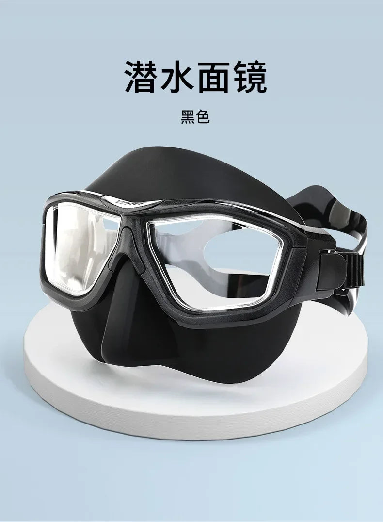 Professional Anti-fog HD Large Frame Diving Goggles Full Face Snorkeling Mask Freediving Scuba Equipment