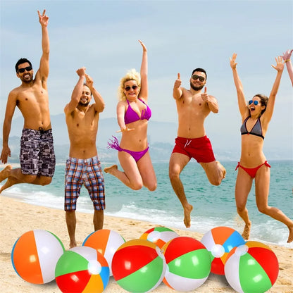 Inflatable Beach Balls Rainbow Color Pool Ball Swimming Pool Water Games for Kids Birthday Gifts Summer Party Favors Volleyball