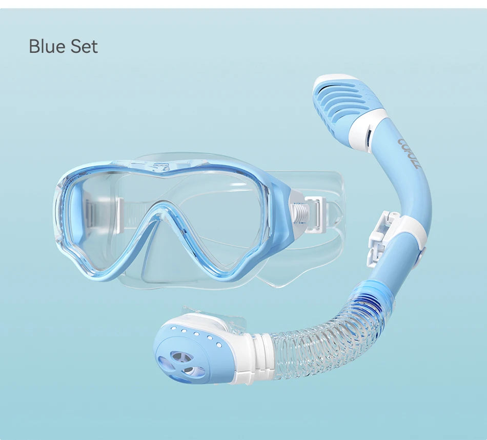 COPOZZ Underwater Scuba Diving Mask and Snorkel Anti-Fog Goggles Glasses Diving Swimming Easy Breath Tube Set for Kids Children