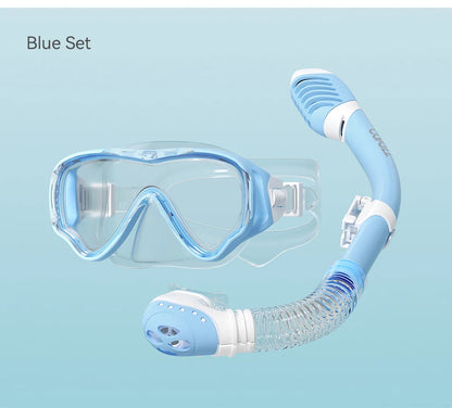 COPOZZ Underwater Scuba Diving Mask and Snorkel Anti-Fog Goggles Glasses Diving Swimming Easy Breath Tube Set for Kids Children
