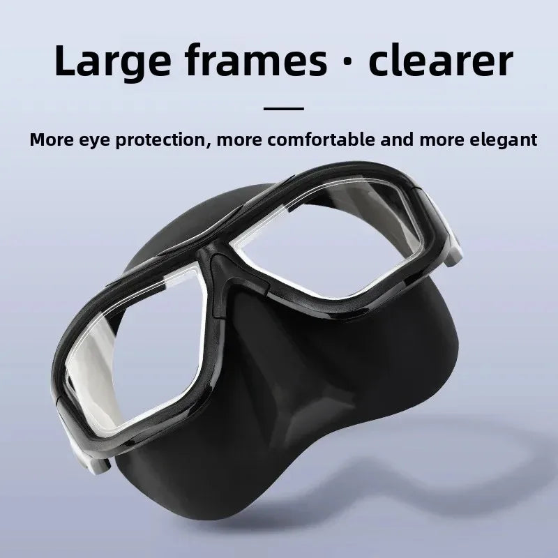 Professional Anti-fog HD Large Frame Diving Goggles Full Face Snorkeling Mask Freediving Scuba Equipment