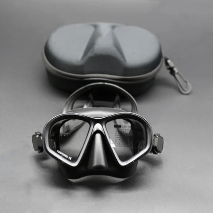 Tempered Glass Freediving Mask Snorkeling Set Foldable Snorkel J-type Diving Mask With Camera Mount〔DD329〕